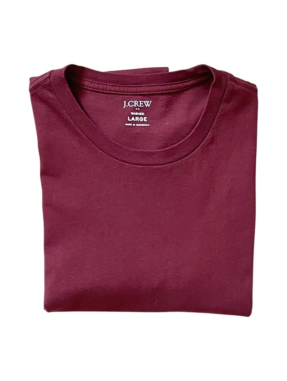 J.CREW Mens Maroon Washed LS T-Shirt Crew Neck 100% Cotton